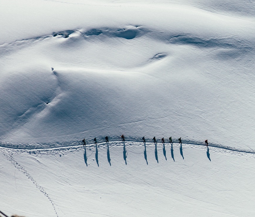 backcountry skiing group alpine touring