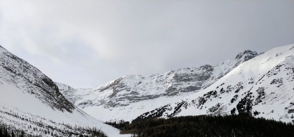 snowy ridge and mountains